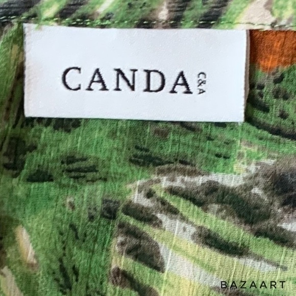 Canda C&A  Sheer Women Blouse Leopard print 3/4 Sleeves Sz:  US 2XL/EU 50-52 - Picture 5 of 5